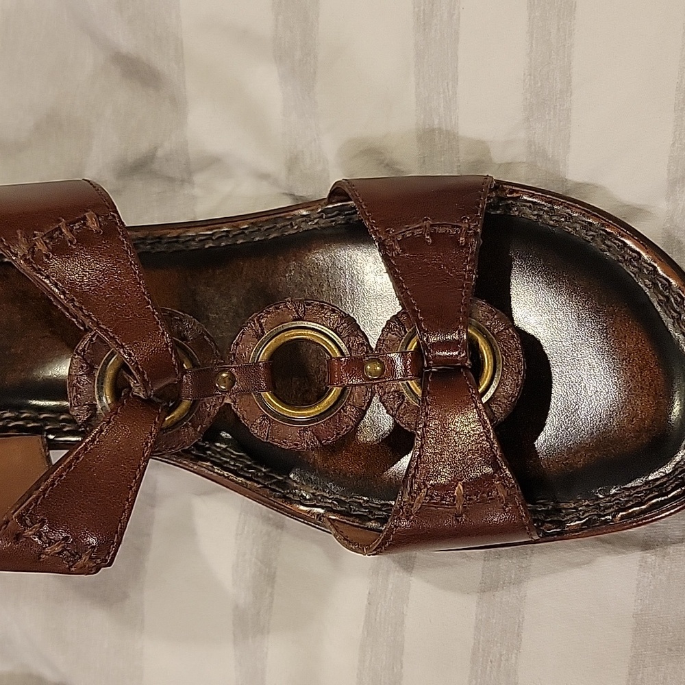 Ladies Nuture Brown Sandal Wedges Size 11 - Picture 5 of 7